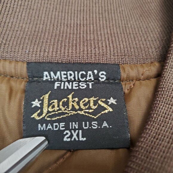 Vintage Satin Bomber Jacket Size 2XL Americas Finest USA Veteran VFW Color Guard - Picture 7 of 13